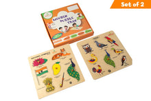 Load image into Gallery viewer, Brilla Wooden Educational Puzzle for Kids - Learning National Symbol &amp; Birds (Set of 2) with Scan &amp; Learn
