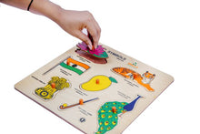 Load image into Gallery viewer, Wooden Educational Puzzle - Learning Indian National Symbols/Objects
