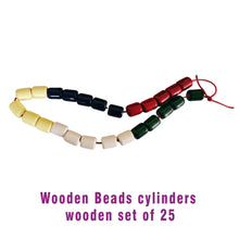 Load image into Gallery viewer, Wooden Beads cylinders wooden set of 25 - Brilla: One-Stop Solution for Preschool Resources
