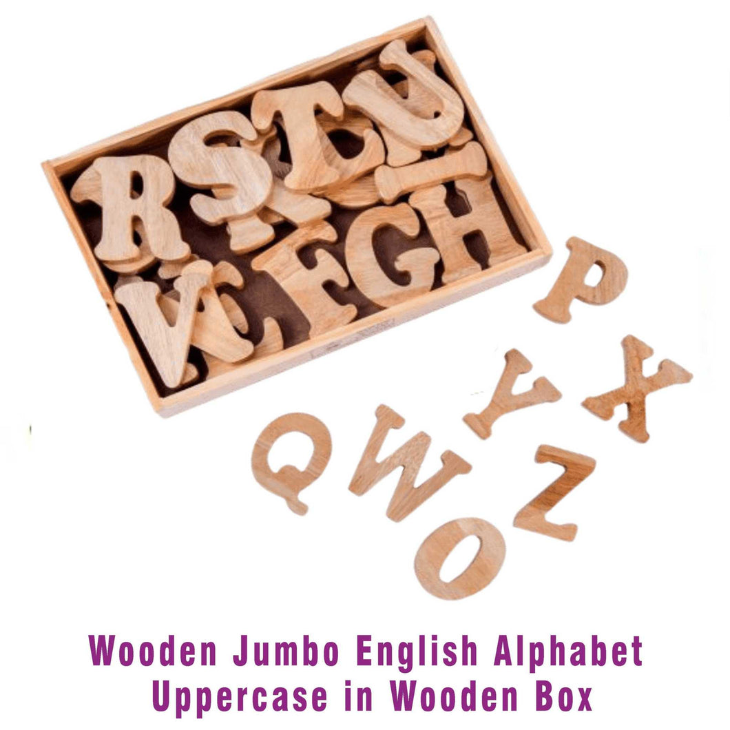 Wooden Jumbo English Alphabet Uppercase in Wooden Box - Brilla: One-Stop Solution for Preschool Resources