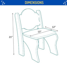 Load image into Gallery viewer, Brilla Wooden Frog Themed Kids Chairs with Backrest, Durable and Comfortable Child-Sized Chairs for 1-6 Years, Perfect for Study, Play, Dining, and Preschool, Small Colorful Chairs for Kids&#39; Room and Home
