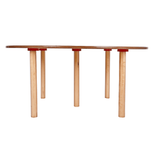 Load image into Gallery viewer, Brilla Wooden Montessori/Activity Table (8-10 Seater - Round shape) for Preschools (Red Color)
