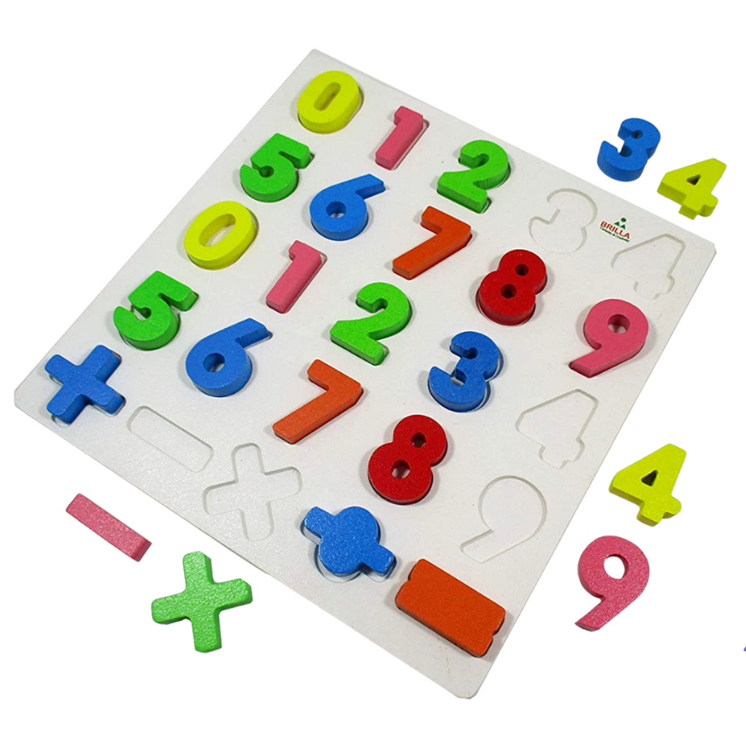 Wooden Learning Educational Number Chunky Puzzle