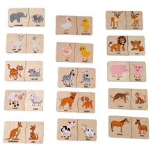 Load image into Gallery viewer, Animal &amp; Baby Matching Wooden Cards Learning Toy
