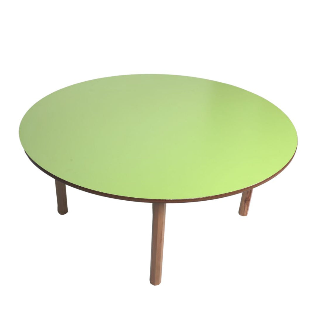 Brilla Wooden Montessori/Activity Table (8-10 Seater - Round shape) for Preschools (Green Color)