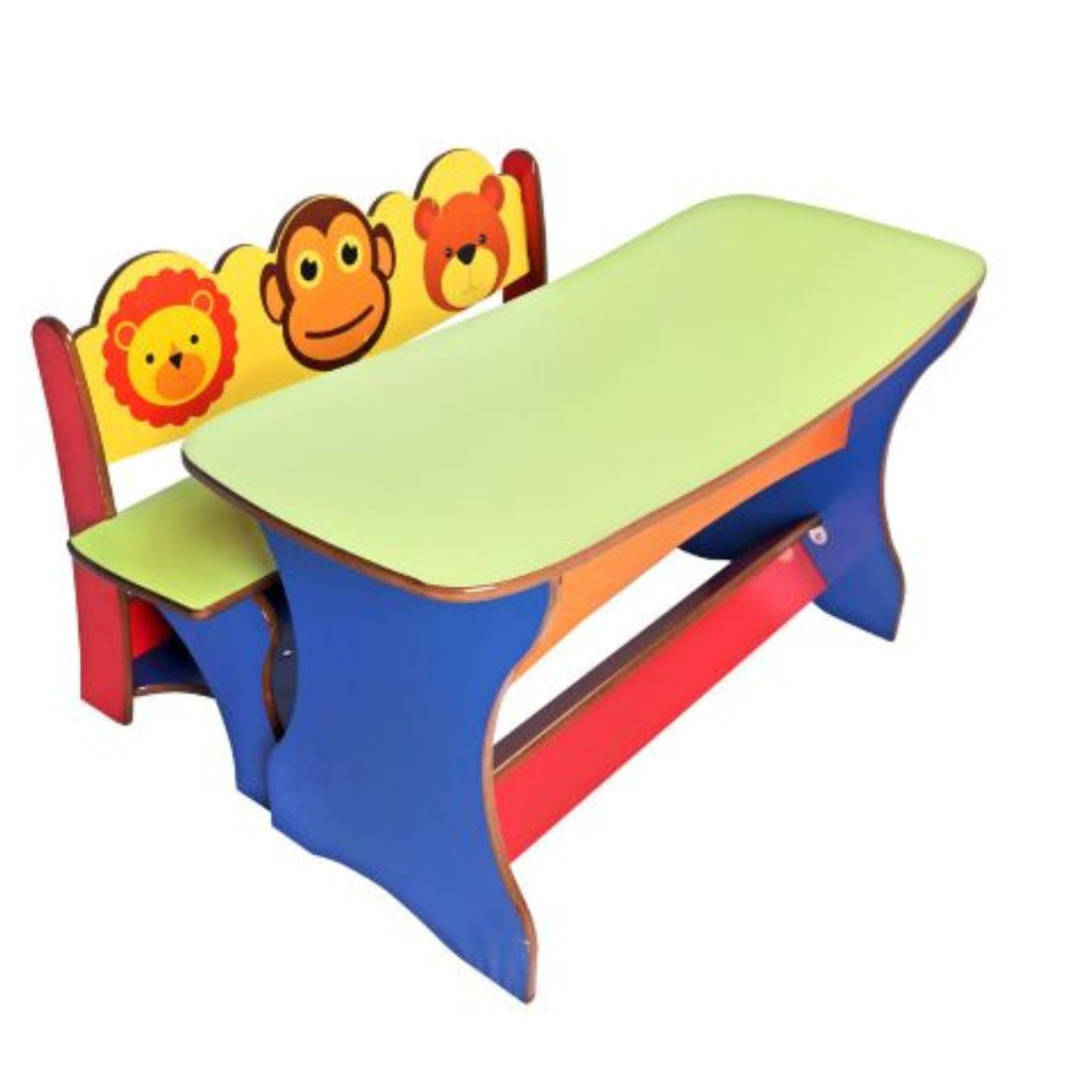 Brilla Premium Classroom Wooden Desk & Bench (3 Seater)