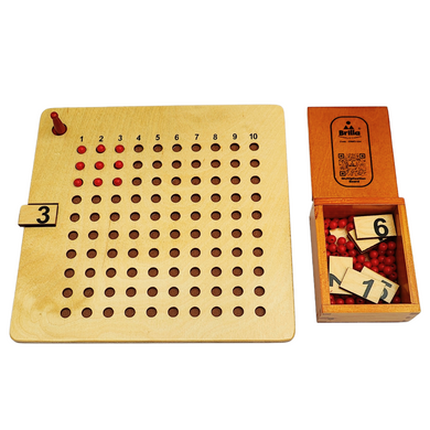 montessori multiplication board with bead box