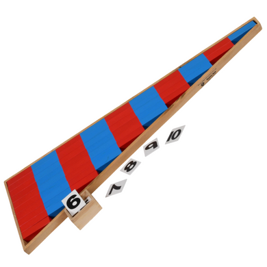 montessori number rods numerical childrens early educational toy wooden red blue math learning material  made in india in bangalore best montessori materials