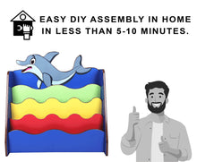Load image into Gallery viewer, Brilla Wooden Dolphin Theme Bookshelf for Kids or Preschools - Brilla: One-Stop Solution for Preschool Resources
