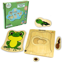 Load image into Gallery viewer, Wooden Multilayered Pick and Place Puzzle for Learning Life Cycle of Frog with Scan &amp; Learn
