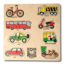 Load image into Gallery viewer, Wooden Educational Puzzle - Learning Transportation with Scan &amp; Learn
