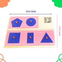 Load image into Gallery viewer, Wooden Drawing Inset Mini 5 Shape Stacker
