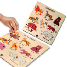 Load image into Gallery viewer, Wooden Educational Puzzle - Learning Wild Animals with Scan &amp; Learn
