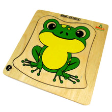 Load image into Gallery viewer, Wooden Multilayered Pick and Place Puzzle for Learning Life Cycle of Frog with Scan &amp; Learn
