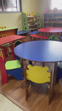 Load and play video in Gallery viewer, Brilla Wooden Classroom Table (6 Seater - Rectangle shape) for Preschools
