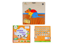 Load image into Gallery viewer, Wooden Educational Pick &amp; Fix Jigsaw Puzzle Mouse with Scan &amp; Learn
