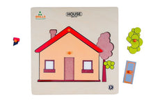 Load image into Gallery viewer, Wooden Educational Pick &amp; Fix Puzzle - House with Scan &amp; Learn

