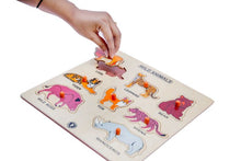 Load image into Gallery viewer, Brilla Wooden Educational Puzzle for kids - Learning Wild Animals &amp; Farm Animals Combo with Scan &amp; Learn (Set of 2)
