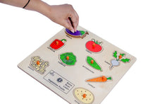 Load image into Gallery viewer, Brilla Wooden Educational Puzzle for Kids - Learning Vegetable &amp; Fruits Combo with Scan &amp; Learn (Set of 2)
