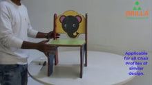 Load and play video in Gallery viewer, Brilla Wooden Frog Themed Kids Chairs with Backrest, Durable and Comfortable Child-Sized Chairs for 1-6 Years, Perfect for Study, Play, Dining, and Preschool, Small Colorful Chairs for Kids&#39; Room and Home
