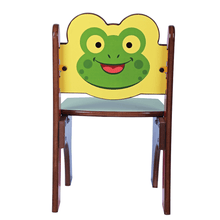 Load image into Gallery viewer, Brilla Wooden Frog Themed Kids Chairs with Backrest, Durable and Comfortable Child-Sized Chairs for 1-6 Years, Perfect for Study, Play, Dining, and Preschool, Small Colorful Chairs for Kids&#39; Room and Home
