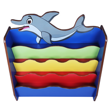 Load image into Gallery viewer, Brilla Wooden Dolphin Theme Bookshelf for Kids or Preschools
