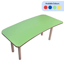Load image into Gallery viewer, Brilla Wooden Classroom Table (6 Seater - Moon shape) for Preschools (Green Color)
