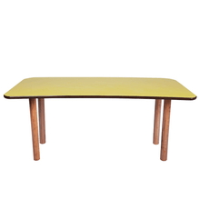 Load image into Gallery viewer, Brilla Wooden Classroom Table (6 Seater - Moon shape) for Preschools (Yellow Color)

