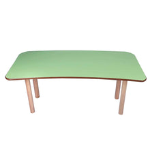Load image into Gallery viewer, Brilla Wooden Classroom Table (6 Seater - Moon shape) for Preschools (Green Color)
