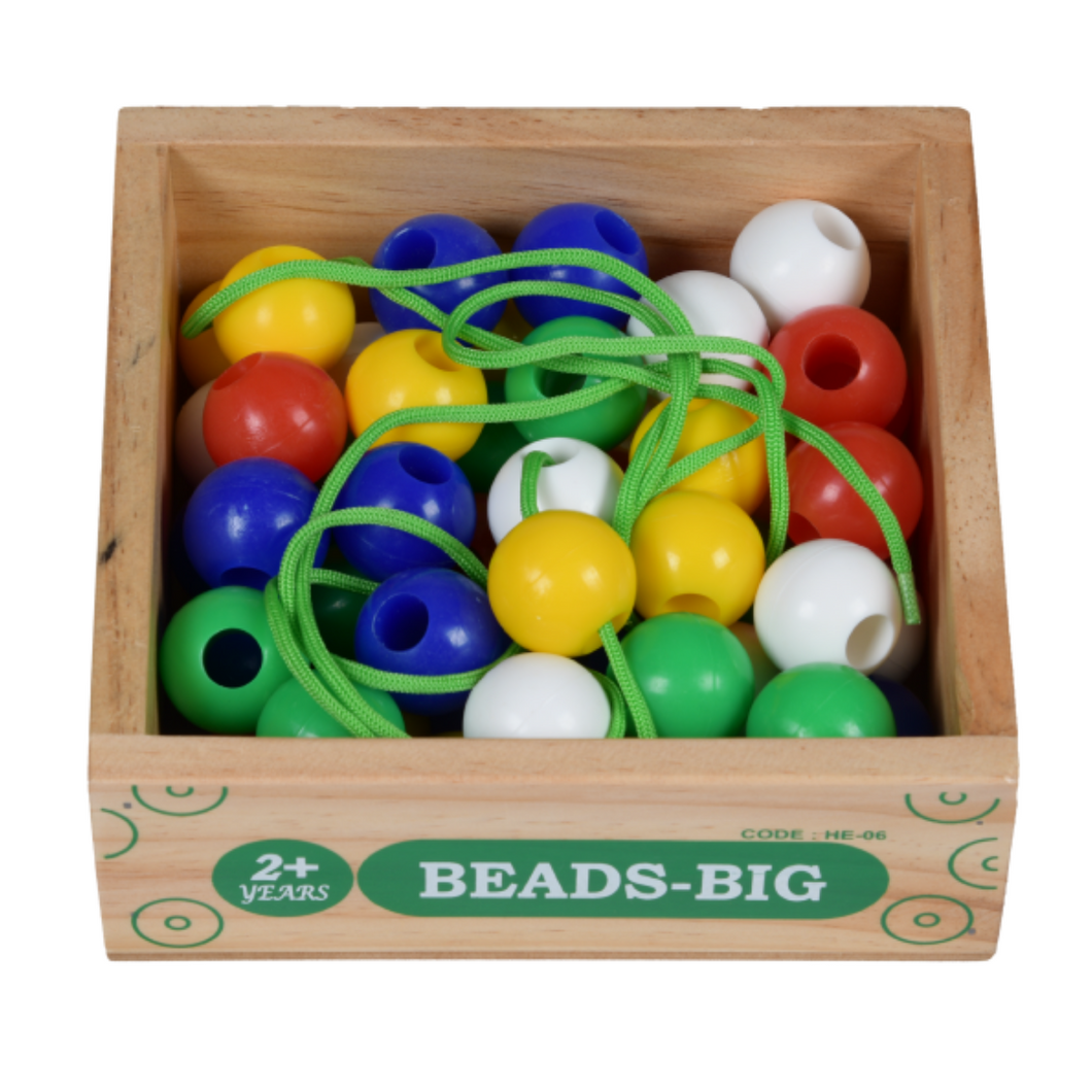 Brilla Wooden Beads Big (Set of 50 Beads)