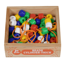 Load image into Gallery viewer, Montessori Materials Wooden Beads Cylinders Set of 100- Safe &amp; Vibrant
