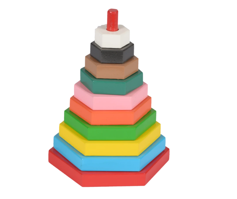 Build A Tower Stacking Tower for Kids(Pentagon & Hexagon & Square & Circle)
