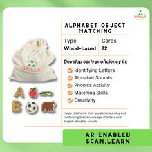 Load image into Gallery viewer, 72 Wooden Cards Alphabet object matching Learning Toy for Learning Alphabets Best Educational wooden toy Best Montessori Material for Kids Best Montessori Wooden Toy for Preschoolers Best Montessori Material In India Best Montessori Material In Bangalore
