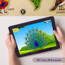 Load image into Gallery viewer, Brilla Wooden Puzzle Tray - Birds (AR Tech Enabled with Anytime Teacher) Montessori toys Educational toys Wooden Toys Wooden Birds Puzzle Tray for Kids Best Montessori Material for Kids  Best Montessori Wooden Birds Puzzle Tray for Kids and Preschoolers Best Montessori Material In India  Best Montessori Material In Bangalore The Best Brilla Wooden Birds Puzzle Tray for Kids Brilla Educational toys  Buy Montessori Material Buy Wooden Toys for kids
