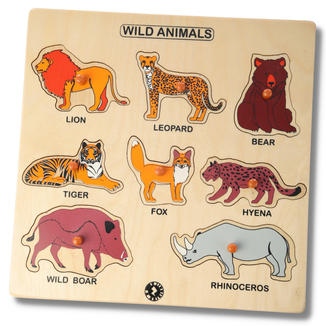 Brilla Wooden Puzzle Tray Wild Animal (AR Tech Enabled with Anytime Teacher) Montessori toys Educational toys Wooden Toys Wooden Wild Puzzle Tray for Kids Best Montessori Material for Kids  Best Montessori Wooden Wild Animal Puzzle Tray for Kids and Preschoolers Best Montessori Material In India  Best Montessori Material In Bangalore The Best Brilla Wooden Wild Animal Puzzle Tray for Kids Brilla Educational toys  Buy Montessori Material Buy Wooden Toys for kids