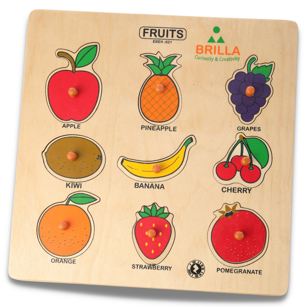 Brilla Wooden Educational Puzzle for Kids Learning Fruits with