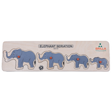Load image into Gallery viewer, Wooden Elephant Seriation Wooden Puzzle for Kids Best Educational Wooden Elephant Seriation Wooden Puzzle for Kids Best Montessori Material for Kids  Best Montessori Wooden Elephant Seriation Wooden Puzzle for Kids for Preschoolers Best Montessori Material In India  Best Montessori Material In Bangalore The Best Brilla Wooden Elephant Seriation Wooden Puzzle for Kids Brilla Educational toys  buy montessori Activity buy Wooden Montessori materials for kids
