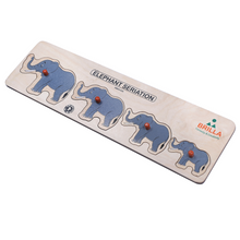 Load image into Gallery viewer, Wooden Elephant Seriation Wooden Puzzle for Kids Best Educational Wooden Elephant Seriation Wooden Puzzle for Kids Best Montessori Material for Kids  Best Montessori Wooden Elephant Seriation Wooden Puzzle for Kids for Preschoolers Best Montessori Material In India  Best Montessori Material In Bangalore The Best Brilla Wooden Elephant Seriation Wooden Puzzle for Kids Brilla Educational toys  buy montessori Activity buy Wooden Montessori materials for kids
