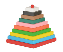 Load image into Gallery viewer, Build A Tower Wooden Stacking Tower (Triangle / Hexagon / Square / Circle / Rhombus / Rectangle / Pentagon)
