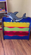 Load and play video in Gallery viewer, Brilla Wooden Dolphin Theme Bookshelf for Kids or Preschools
