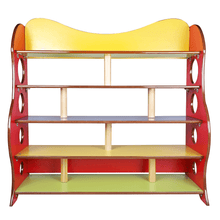 Load image into Gallery viewer, Brilla Wooden Classroom Rack for Preschools (Red Color)
