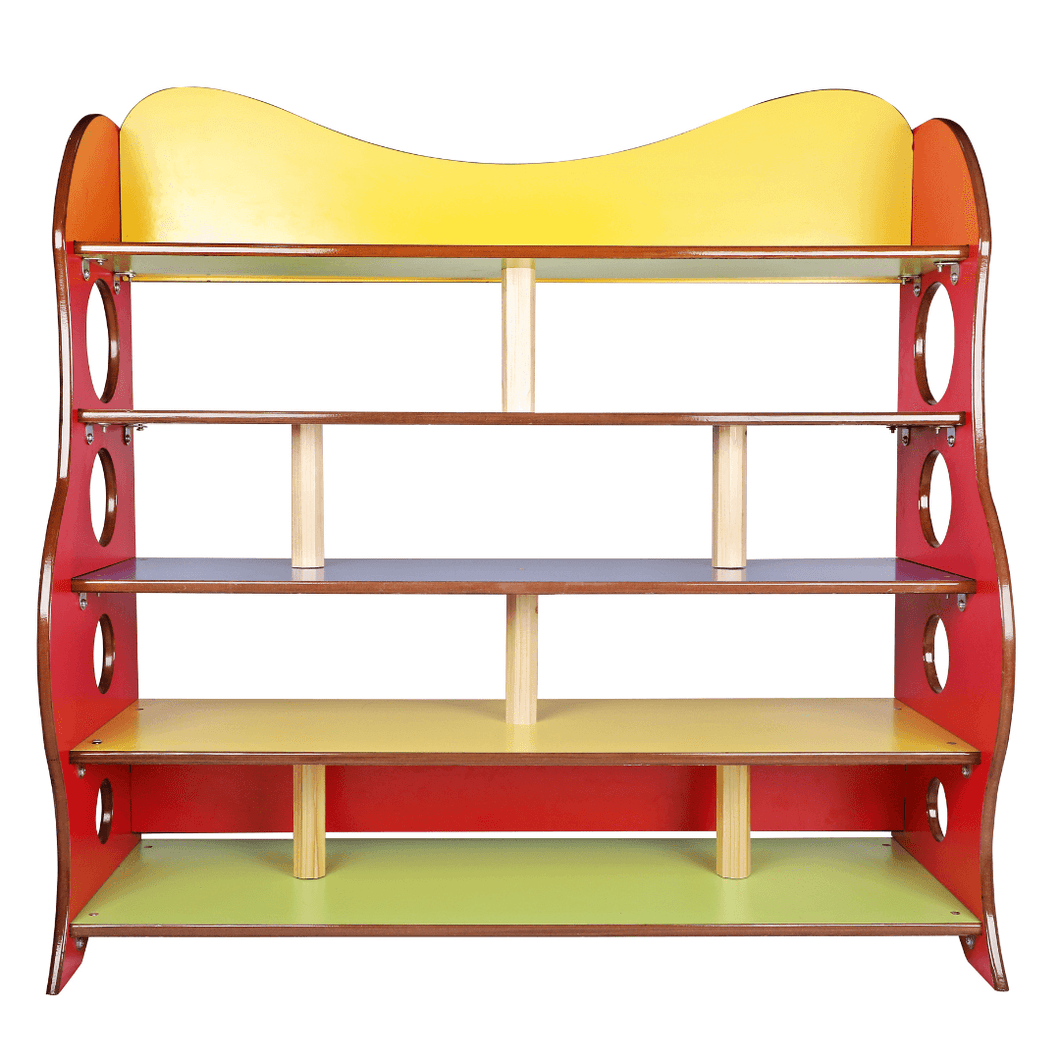 Brilla Wooden Classroom Rack for Preschools (Red Color)