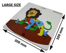 Load image into Gallery viewer, Wooden Pegged  Premium  Elephant and Lion Pick and Fix Jigsaw Puzzle for kids between 2 to 5 years (Augmented Reality enabled  Wooden Educational Learning Toy)
