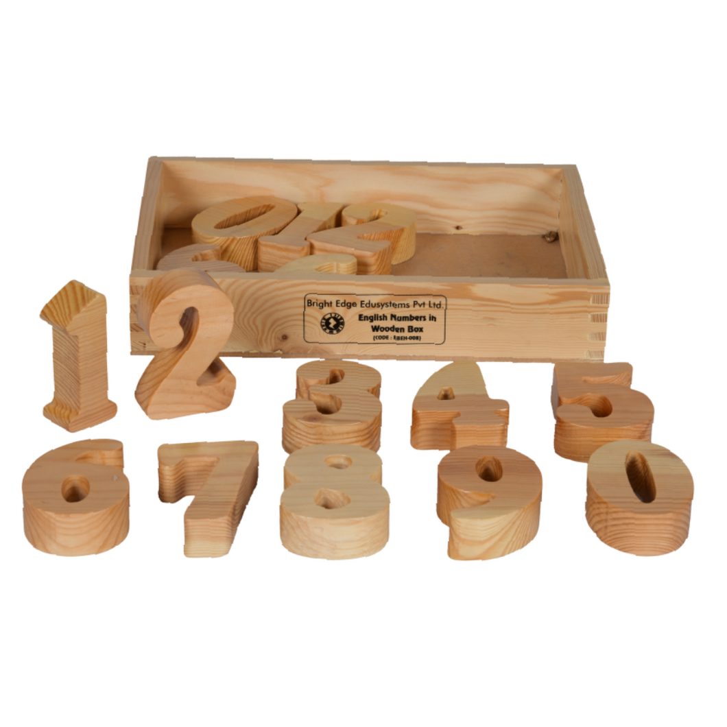 Brilla English Alphabet - Uppercase in Wooden Box & Numbers in Wooden Box