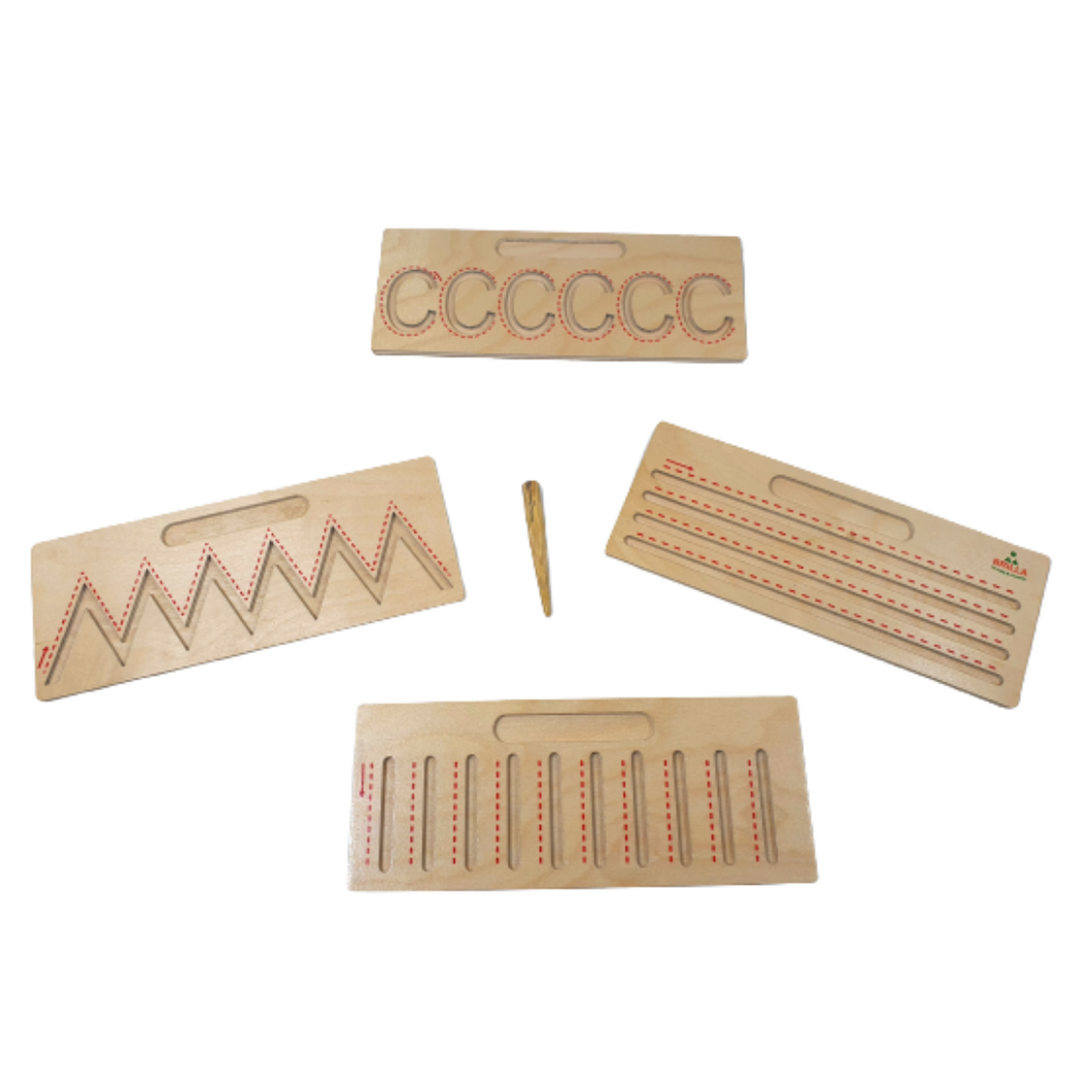 Wooden Boards for Tracing Basic Pattern (Set of 4).
